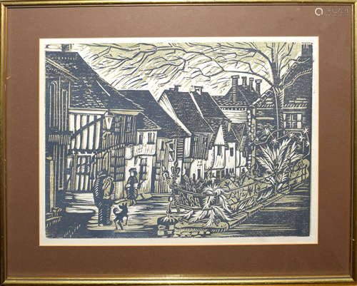 •AR John Aldridge (1905-1983), Castle Street, Saffron Walden, artist's proof lithograph, 30 x 40cm