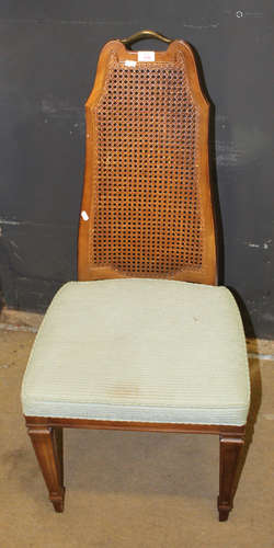 Drexel Furniture Co single dining chair with green upholstery