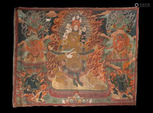 Arte Himalayana A large thangka depicting MahakalaNepal, early 20th century .