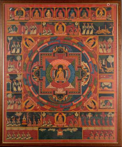 Arte Himalayana A thangka depicting mandala devoted to Buddha Sakyamuni Nepal, 20th century .