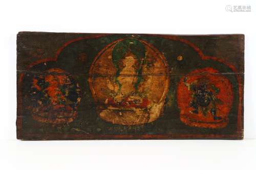 Arte Himalayana A wooden board painted with ChenrezigTibet, 19th century .