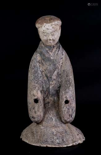 Arte Cinese An earthenware burial figure of a lady China, Han dynasty, 200 b.C. - 200 AD.