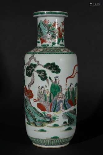 Arte Cinese A famille verte porcelain baluster vase China, Qing dynasty, 19th century .