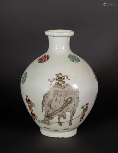 Arte Cinese A tianqiuping vase with figuresChina, 19th century.
