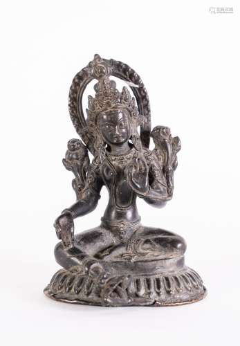 Arte Himalayana A bronze figure of Green Tara Nepal, 19th century .
