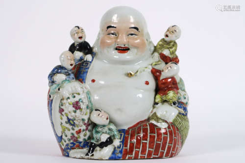 Chinese sculpture in porcelain with polychrome dec…