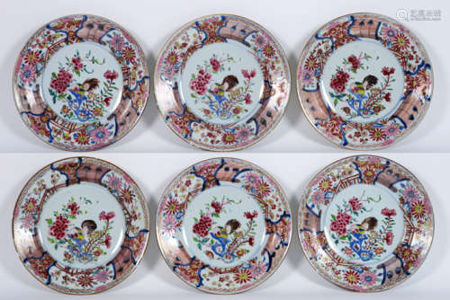 Series of six eighteenth century Chinese porcelain…