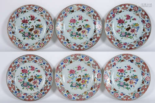 Series of six eighteenth century Chinese porcelain…