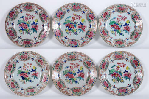 Set of six eighteenth century Chinese plates in po…