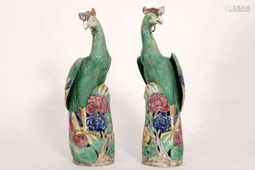 Pair of antique Chinese sculptures from the Qing p…