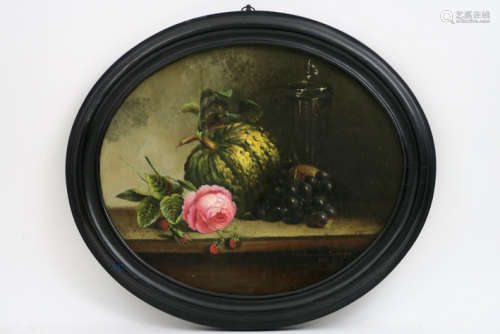 VAN LERBERGHE OCTAVIE oval oil painting on canvas …