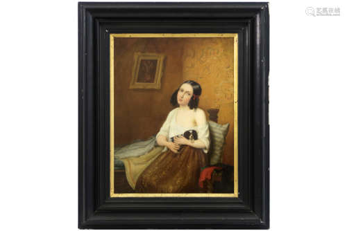 Nineteenth century oil painting on panel : \