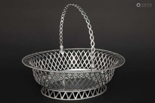 CHARLES STUART HARRIS antique oval basket with han…