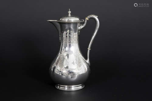 Antique mocha jug in solid silver with a neoclassi…