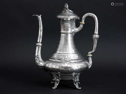 Beautiful antique French coffee pot with elegant d…