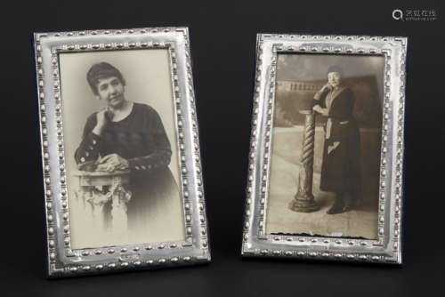 Pair of photo frames in marked solid silver (\