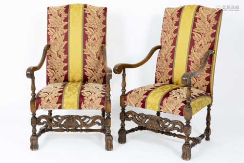 Pair of early Louis XIV style armchairs ||pair of …
