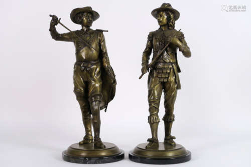 CORTES pair of sculptures in bronze : \