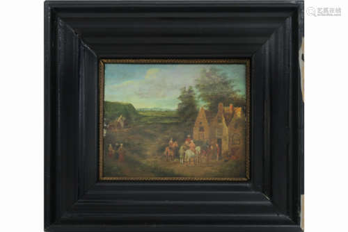 Antique oil painting on canvas : \