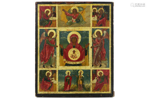 Antique Russian icon with nine scenes with a.O. Ma…