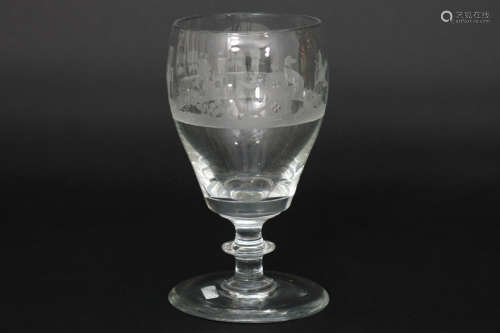 Antique glass with rummer with fine cut decor heig…