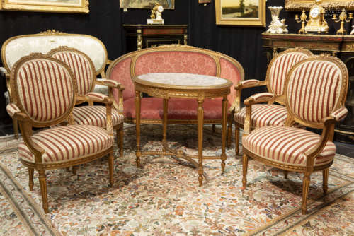 Antique' six piece neoclassical salon ensemble wit…