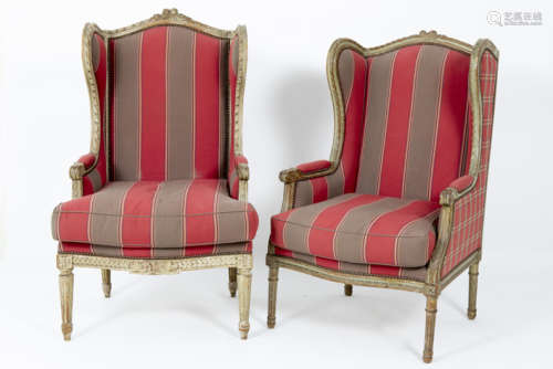 Pair of beautiful neoclassical flared armchairs wi…