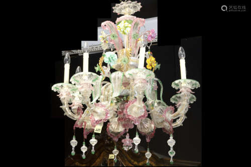Beautiful old Venetian chandelier in colourless an…