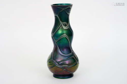 PALLME KÖNIG ca 1900 Art Nouveau vase in glass wit…
