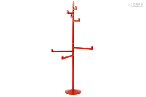 Seventies' design coatrack in red resin height : 1…