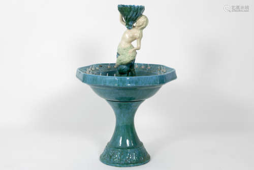 ITALY ca 1950/60 fountain with mermaid in majolica…