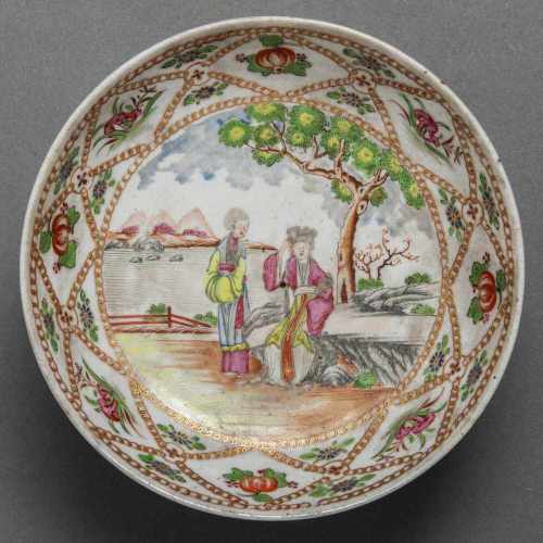 Plato en porcelana china de Compañía de Indias del siglo XVIII.