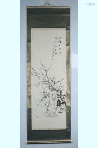 A FINE PAINTING OF PLUM BLOSSOM AND CRANE LATE QING DYNASTY THE REPUBLIC OF CHINA ERA YUNZHAIYUREN MARKED