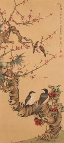 BIRDS AND FLOWER BY SHEN QUAN