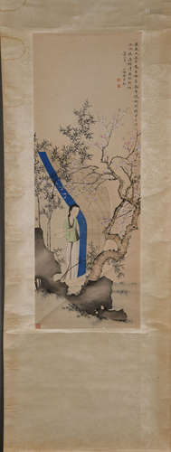 CHEN SHAO MEI ADMIRING BEAUTIFUL PLUM BLOSSOM