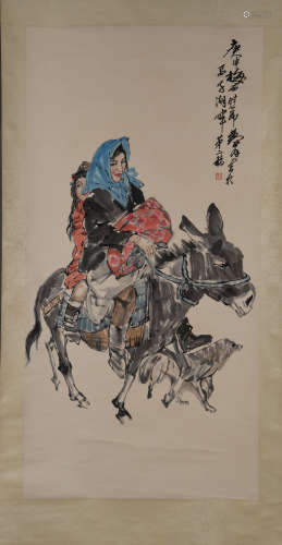 HUANG ZHOU A WOMEN ON A HORSE