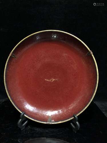 A LANG-RED PLATE LATE QING DYNASTY