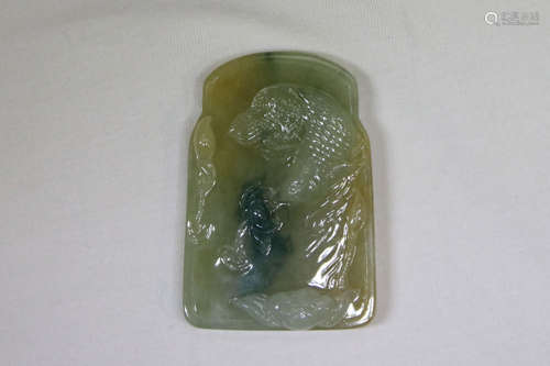 JADEITE CARVED 'FISH' ORNAMENT