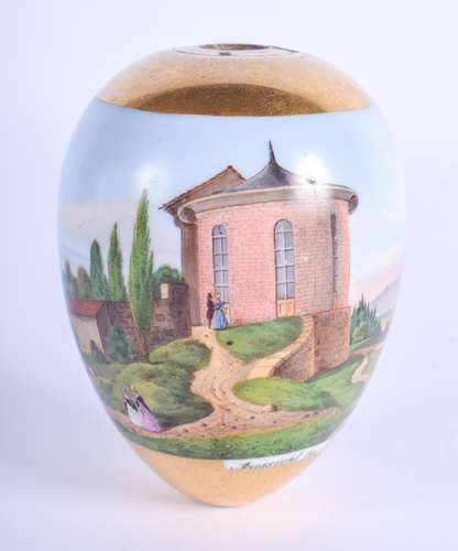 A 19TH CENTURY RUSSIAN ST PETERSBURG PORCELAIN EGG