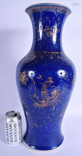 A LARGE 18TH/19TH CENTURY CHINESE POWDER BLUE PHOENIX