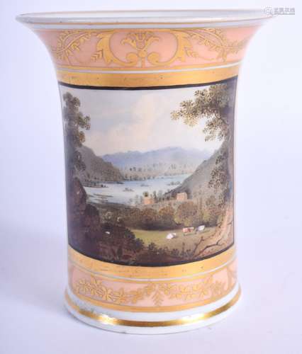 A LATE 18TH CENTURY CHAMBERLAINS WORCESTER VASE painted