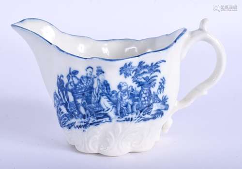 18th c. Caughley low Chelsea ewer printed in blue with