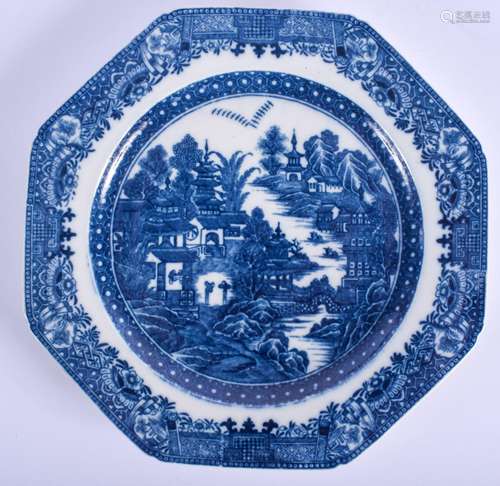 18th c. Caughley uncommon plate printed in blue with