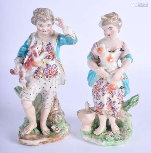 18th c. Derby pair of figures of the French Shepherd