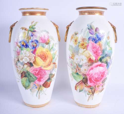 19th c. Royal Worcester/Kerr and Binns beautiful pair