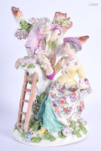 AN 18TH CENTURY MEISSEN PORCELAIN FIGURAL GROUP