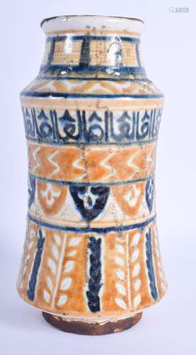 A MIDDLE EASTERN TURKISH POTTERY ALBARELLO painted with