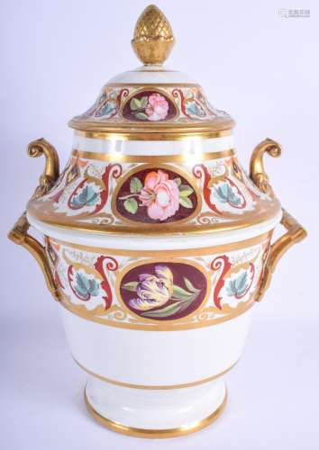 19th c. English porcelain sorbet cooler, in four parts,