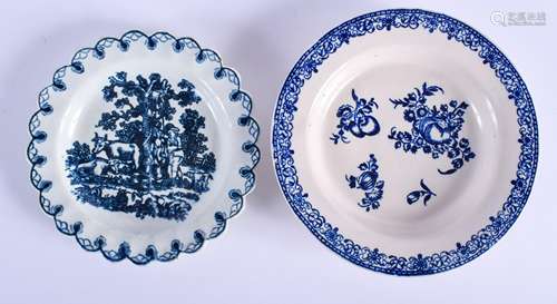 18th c. Liverpool scalloped plate with Rural Lovers