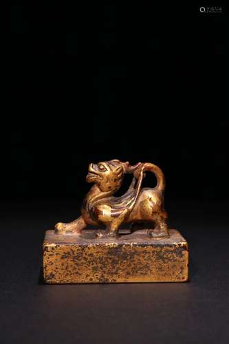 A QING DYNASTY BRONZE PIXIU SEAL